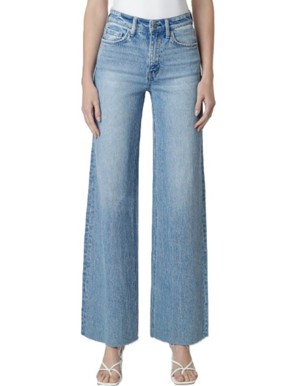 VERVET High Rise Raw hem Wide Leg Jeans